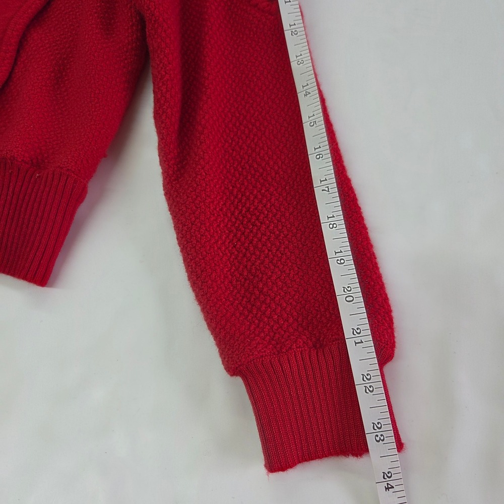 Geiger Boiled Wool Cardigan Women 40 Red Vintage‎ Puff Shoulder Austria READ - Picture 8 of 10